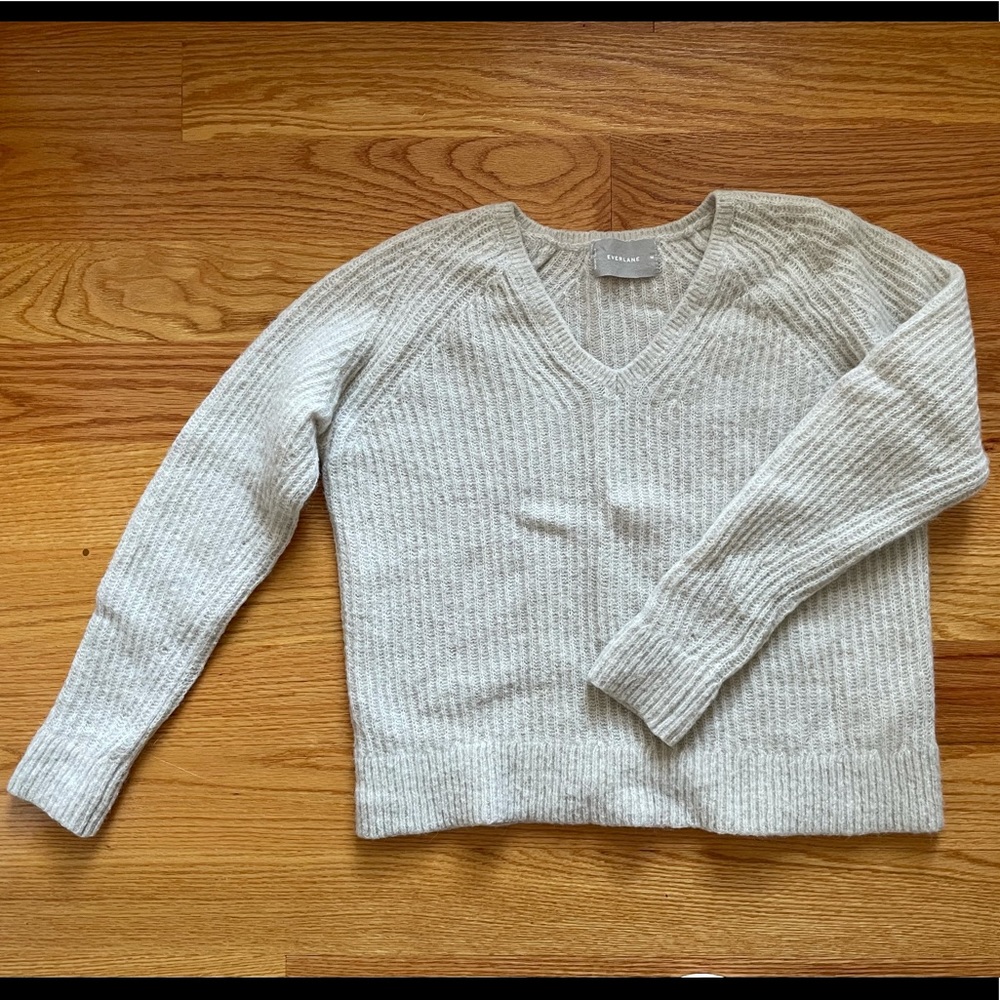 Oatmeal, Alpaca Wool, V-neck sweater